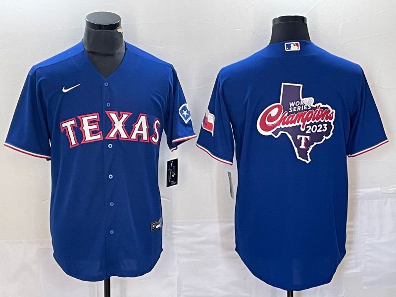 Men Texas Rangers Blank Blue Game Nike 2023 MLB Jersey style 6